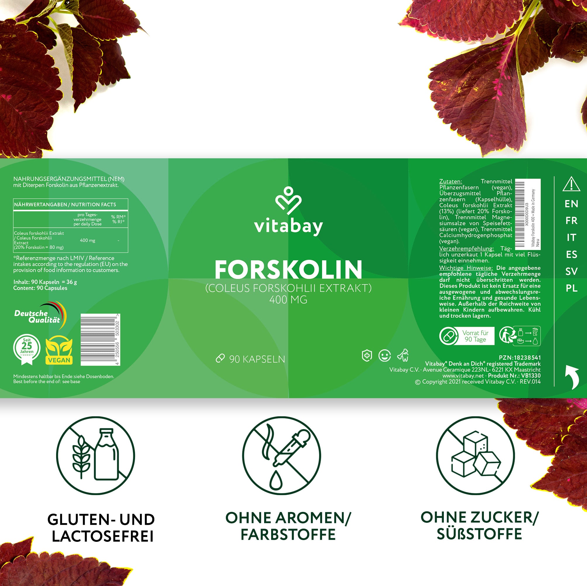 Forskolin 400 mg - 90 vegane Kapseln