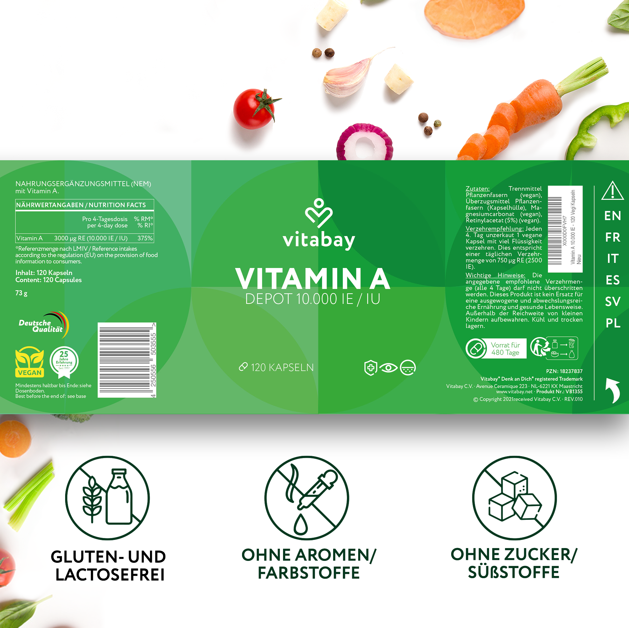 Vitamin A Depot 10.000 I.E. - Vegane Kapseln