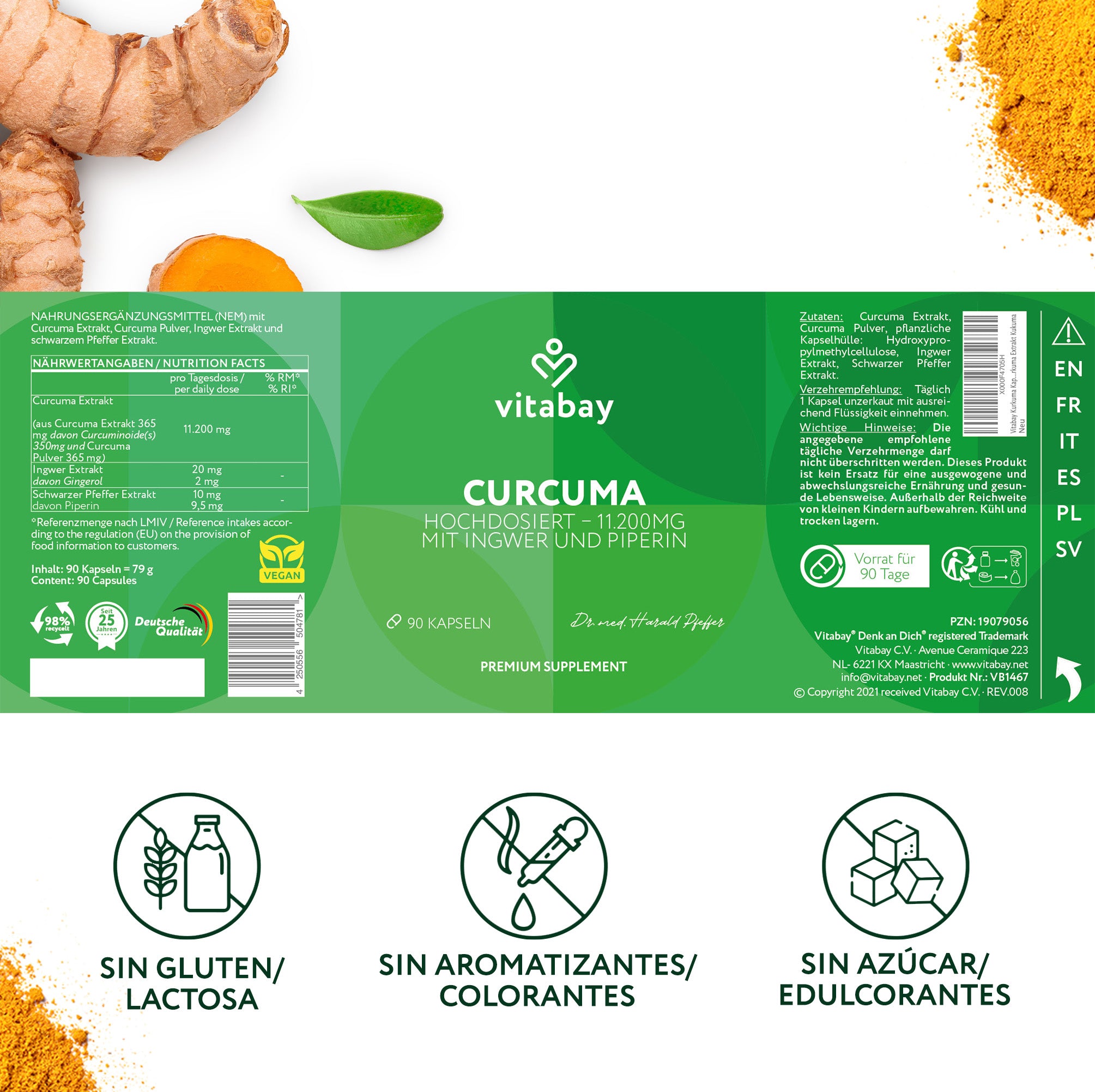 Curcuma Extrakt - 90 vegane Kapseln