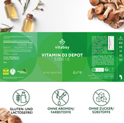 Vitamin D3 Depot 5.000 I.E. - Vegane Tabletten