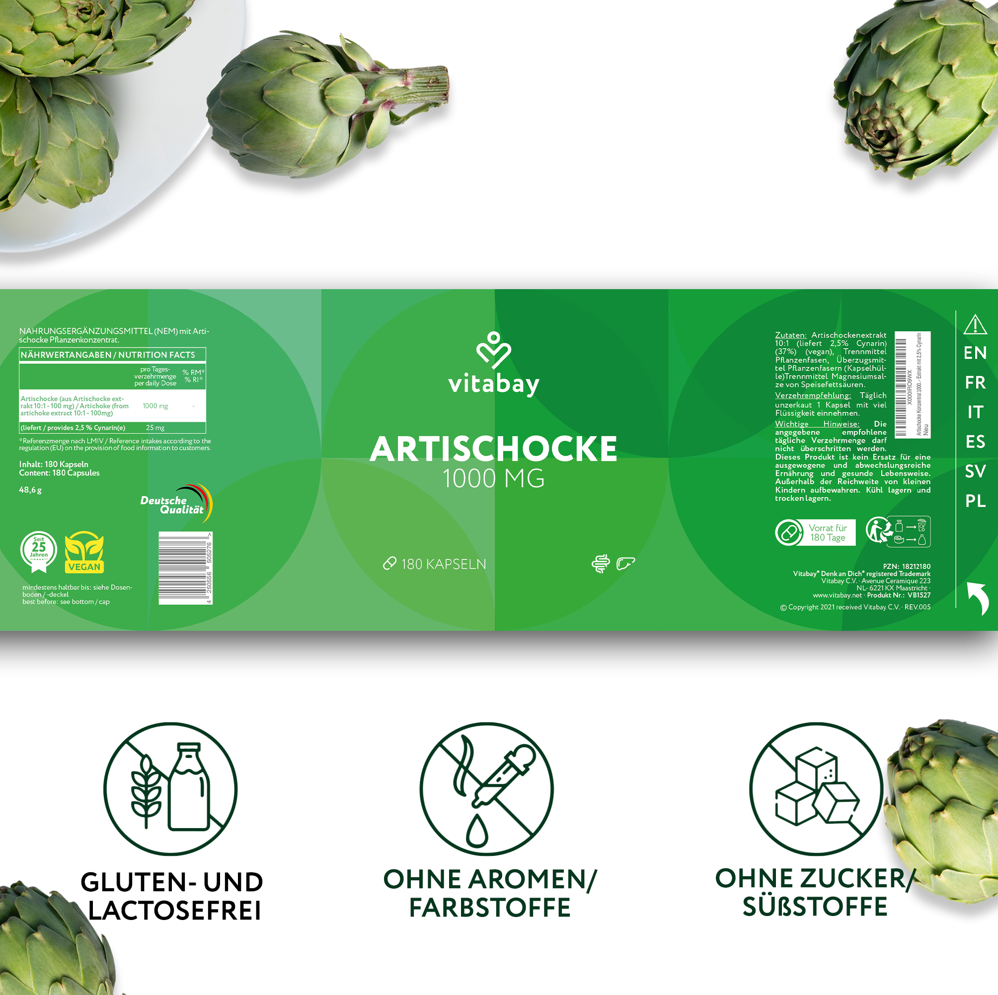 Artischocke 1000 mg - 180 vegane Kapseln