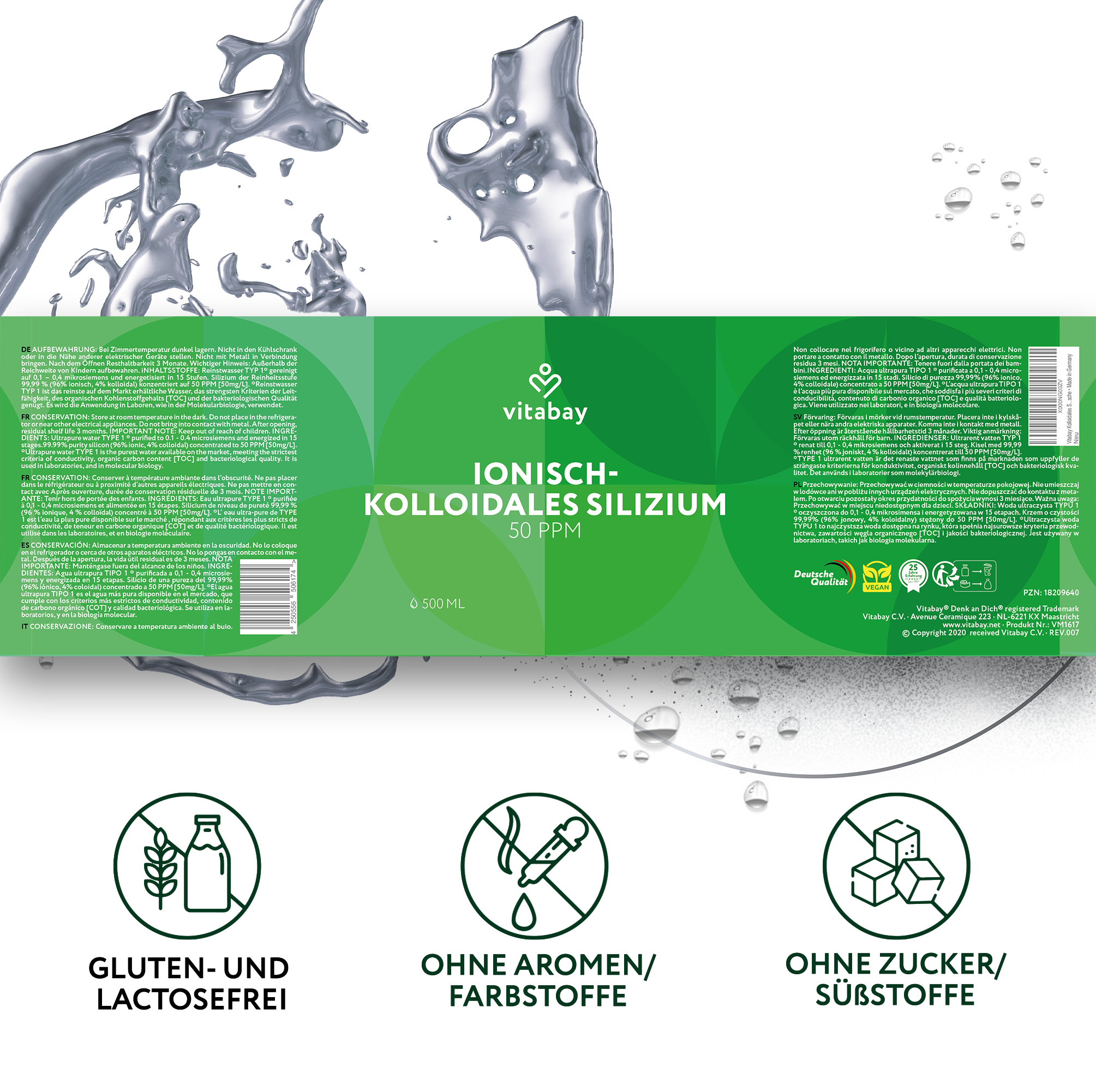 Kolloidales Silizium 50 PPM - Reinheitsstufe 99,99%