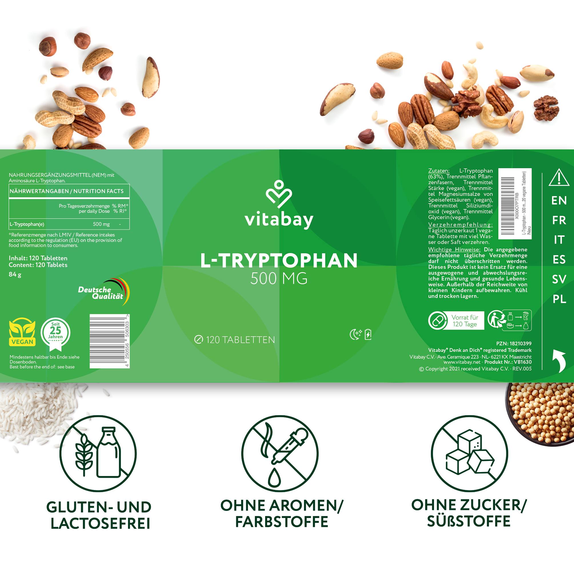 L-Tryptophan 500mg vegan