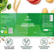 Vitamin B2 Riboflavin 100 mg  - 200 vegane Tabletten