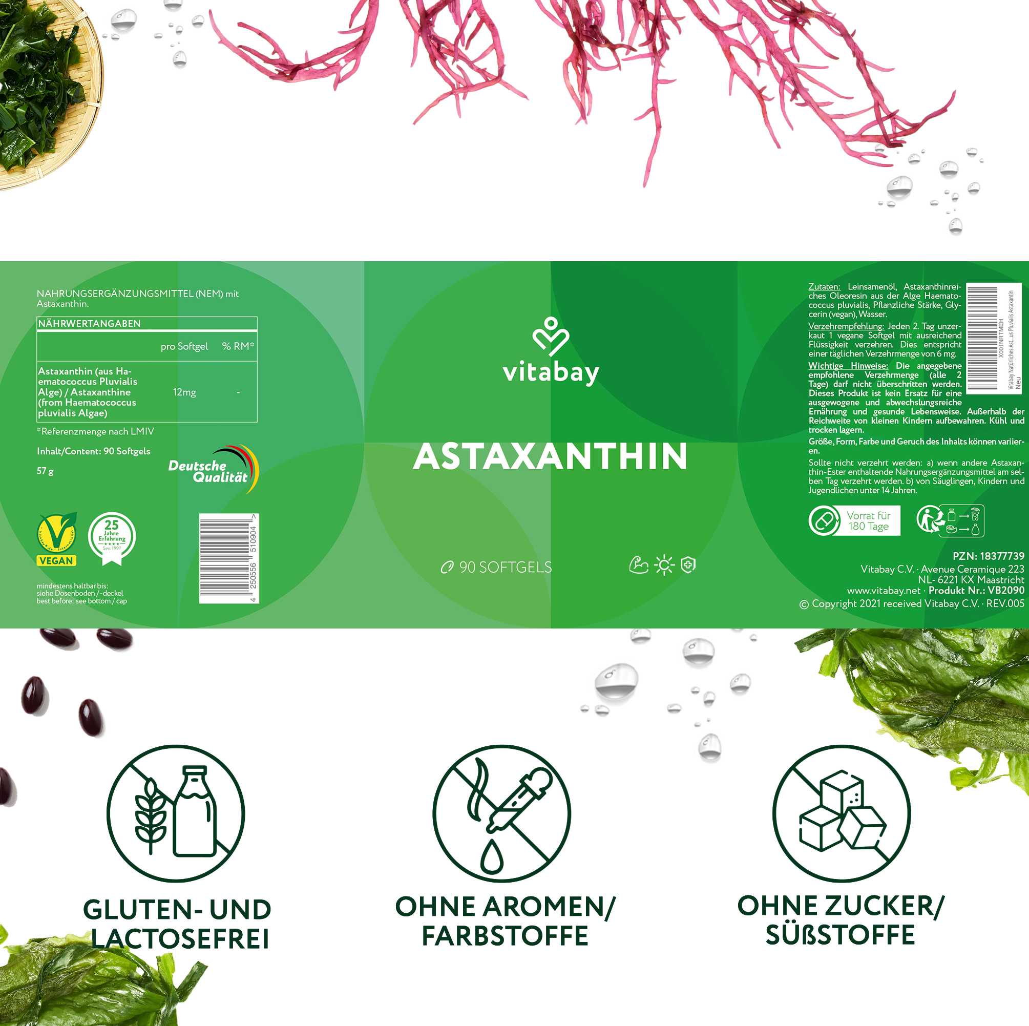 Astaxanthin 12mg -  90 Softgelkapseln