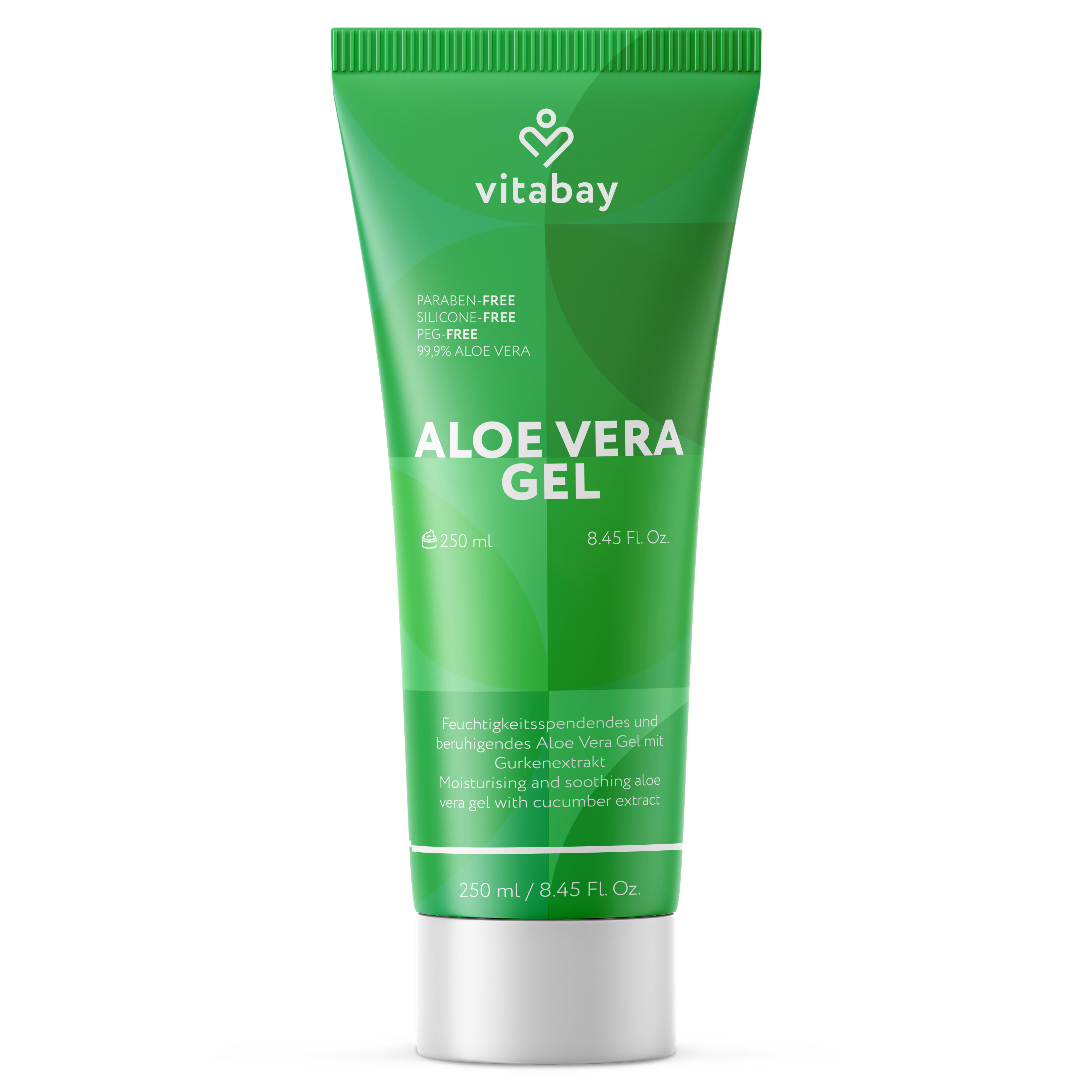 Aloe Vera Gel - 99.9% Aloe Vera plus Gurken Extrakt Feuchtigkeitsspendend - Hautberuhigend