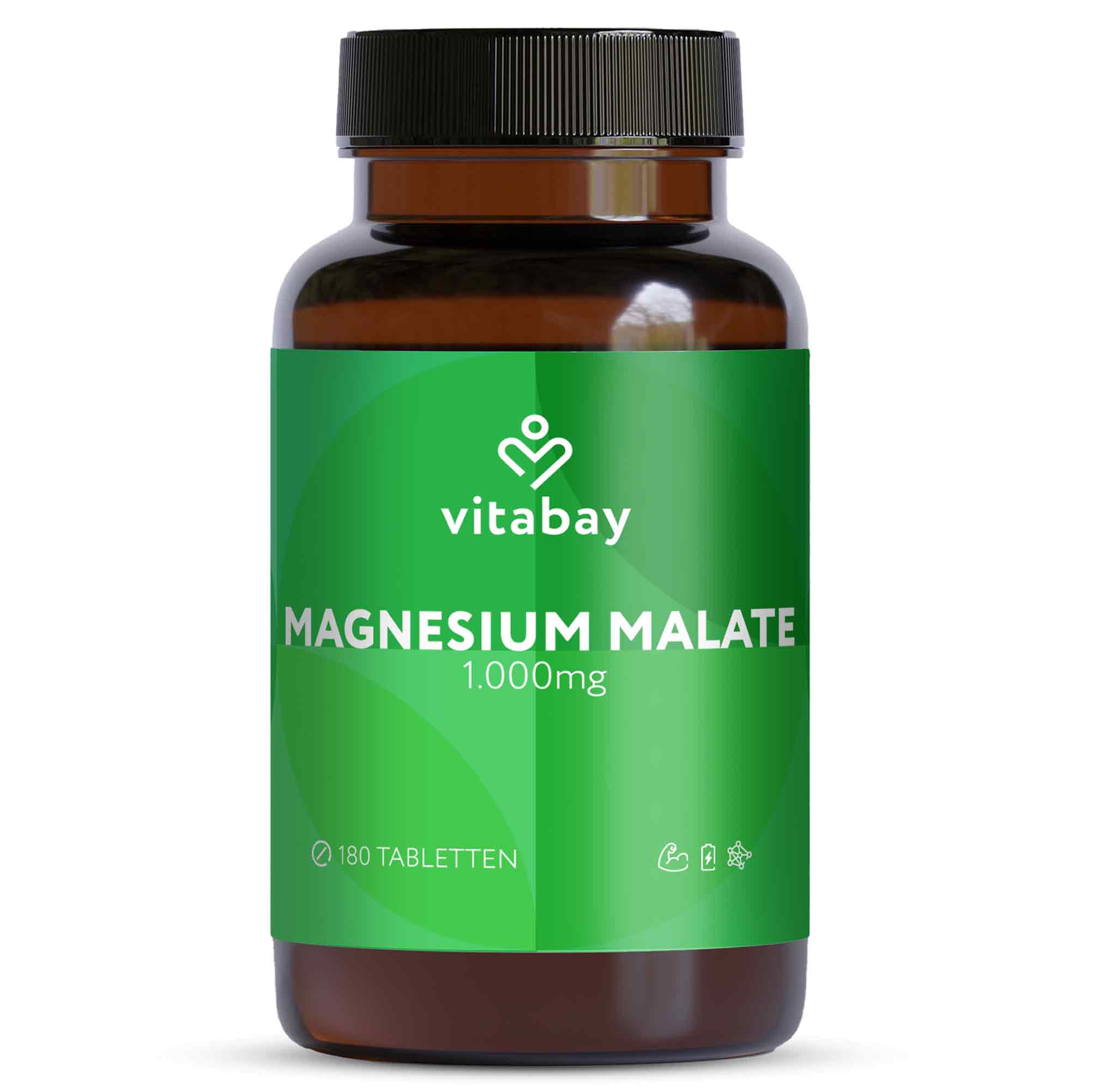 Magnesium Malat 1000mg - 180 vegane Tabletten